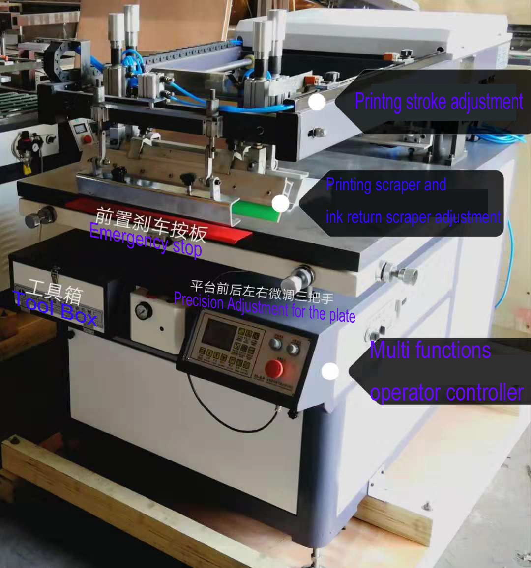 Mesin pencetakan layar sutra dengan unit pengambilan otomatis dan mesin pengeringan UV